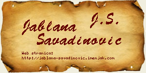 Jablana Savadinović vizit kartica